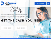 Tablet Screenshot of mypersonalloans.com